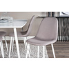 tom Polar120X80WHWH eethoek eetkamertafel wit en 4 Polar eetkamerstal grijs, wit.