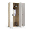 tom Petra kledingkast met 3 deuren , eiken decor/wit hoogglans.