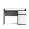 tom Plus bureau met 1 deur, 1 lade en 2 legplanken, betondecor/wit hoogglans.