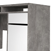 tom Plus bureau met 1 deur, 1 lade en 2 legplanken, betondecor/wit hoogglans.