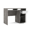 tom Plus bureau met 1 deur, 1 lade en 2 legplanken, betondecor/wit hoogglans.