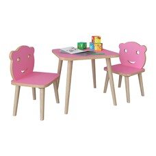 tom LiLuLa babykamer tafel en stoelen roze.