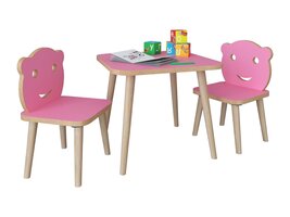 tom LiLuLa babykamer tafel en stoelen roze.