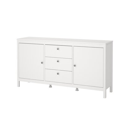 ebuy24 Madrid dressoir 2 deuren 3 laden wit.