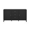 ebuy24 Madrid dressoir 2 deuren 3 laden zwart mat.