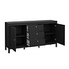 ebuy24 Madrid dressoir 2 deuren 3 laden zwart mat.