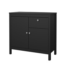 ebuy24 Madrid dressoir 2 deuren 1 lade zwart mat.