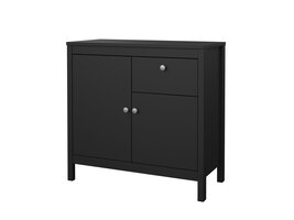 ebuy24 Madrid dressoir 2 deuren 1 lade zwart mat.