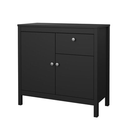 ebuy24 Madrid dressoir 2 deuren 1 lade zwart mat.