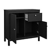 ebuy24 Madrid dressoir 2 deuren 1 lade zwart mat.