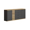 ebuy24 Norris dressoir grijs, eik decor.