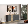 ebuy24 Norris dressoir grijs, eik decor.