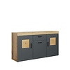 ebuy24 Tyler dressoir grijs, eik decor.