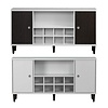 ebuy24 Evolution dressoir 2 deuren, 1 plank, 8 flessen wijn wit, zwart.