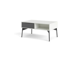 ebuy24 Elly salontafel 1 lade, 3 planken mat wit, grijs.