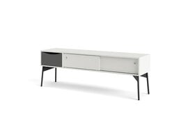 ebuy24 Elly TV-meubel 2 schuifdeuren, 1 lade mat wit, grijs.