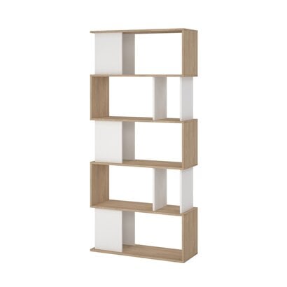 ebuy24 Maze wandkast okkernoot decor wit.