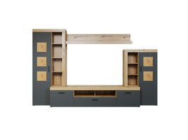 ebuy24 Tyler wandkast systeem eik decor, grijs.