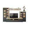 ebuy24 Tyler wandkast systeem eik decor, grijs.
