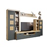 ebuy24 Tyler wandkast systeem eik decor, grijs.