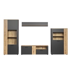 ebuy24 Esteban wandkast systeem eik decor, grijs.