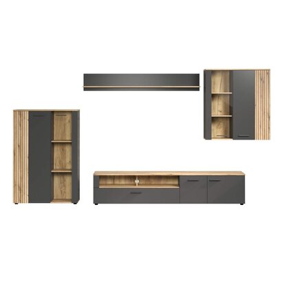 ebuy24 Esteban wandkast systeem eik decor, grijs.
