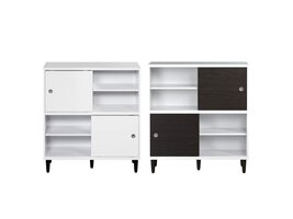 ebuy24 Evolution wandkast 2 deuren, 4 planken wit, zwart.