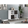 ebuy24 Evolution wandkast 2 deuren, 4 planken wit, zwart.