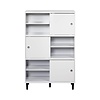 ebuy24 Evolution wandkast 3 deuren, 6 planken wit, zwart.