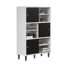 ebuy24 Evolution wandkast 3 deuren, 6 planken wit, zwart.