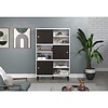 ebuy24 Evolution wandkast 3 deuren, 6 planken wit, zwart.