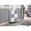 ebuy24 Evolution wandkast 3 deuren, 6 planken wit, zwart.