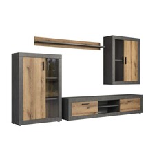 ebuy24 Salvada wandkast systeem eik decor, grijs.