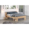 ebuy24 Follow bed 140x200cm met nachtkastje, laden, planken aan beide zijden eik decor, grijs.