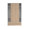ebuy24 Line kledingkast 2 deuren 2 laden okkernoot decor wit.