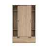 ebuy24 Line kledingkast 2 deuren 2 laden okkernoot decor.