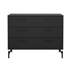 ebuy24 Dana kommode 3 laden zwart mat.