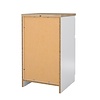 ebuy24 Naia nachtkastje deur omkeerbaar 1 deur 1 lade okkernoot decor wit hoog glans.