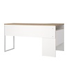 ebuy24 FunctionPlus bureau hoek 3 planken 2 laden okkernoot decor wit.