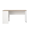 ebuy24 FunctionPlus bureau hoek 3 planken 2 laden okkernoot decor wit.