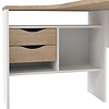 ebuy24 FunctionPlus bureau hoek 3 planken 2 laden okkernoot decor wit.