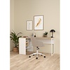 ebuy24 FunctionPlus bureau hoek 3 planken 2 laden okkernoot decor wit.