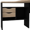 ebuy24 FunctionPlus bureau hoek 3 planken 2 laden okkernoot decor zwart mat.
