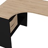 ebuy24 FunctionPlus bureau hoek 3 planken 2 laden okkernoot decor zwart mat.