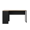 ebuy24 FunctionPlus bureau hoek 3 planken 2 laden okkernoot decor zwart mat.