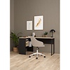 ebuy24 FunctionPlus bureau hoek 3 planken 2 laden okkernoot decor zwart mat.