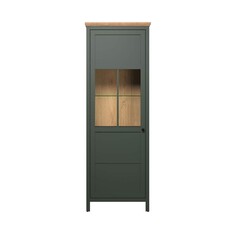 ebuy24 Stanton vitrinekast groen, eik decor.