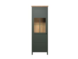 ebuy24 Stanton vitrinekast groen, eik decor.