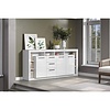 ebuy24 GwendolynRock dressoir 3 deuren, 3 laden, planken wit hoog glans.