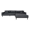 ebuy24 Lido bank met chaise longue rechts gericht met 4 kussens donkergrijs.